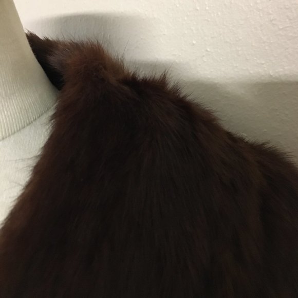 Vintage Fur Salon Striplings Dark Brown Rabbit Fur Cape Shawl cover Formal party - Picture 11 of 14